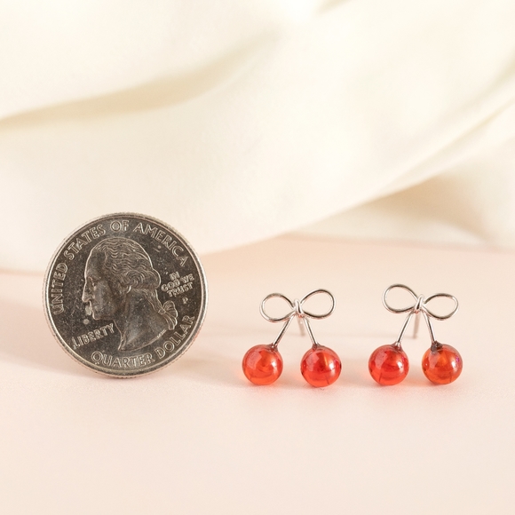 Cherry Drop Studs (S925) - Picture 6 of 7